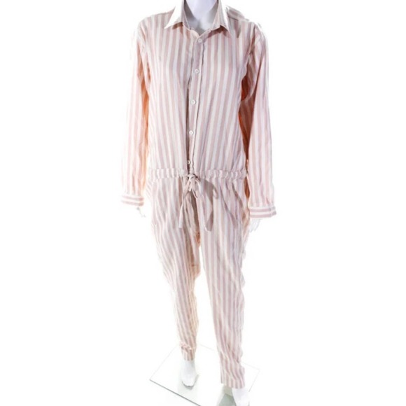 Marrakeshi Life Mikael Striped Utility Boilersuit Jumpsuit S 4/6 Blush C… - Picture 6 of 9